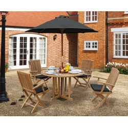 Berrington Round Gateleg 1.2m Table with 4 Rimini Armchairs
