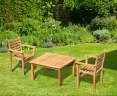 Hilgrove Teak Garden Coffee Table and 2 Yale Stacking Chairs Set