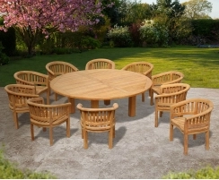 Titan Round Table 2.2m with 10 Contemporary Banana Chairs