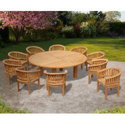 Titan Round Table 2.2m with 10 Contemporary Banana Chairs