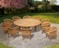 Titan Round Table 2.2m with 10 Contemporary Banana Chairs