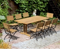 Belgrave 8 Seater Pedestal Table 1.8m & Bistro Folding Chairs
