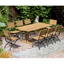 Belgrave 8 Seater Pedestal Table 1.8m & Bistro Folding Chairs