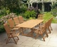 Dorchester Extending 1.8 - 2.4m Table & 8 Bali Garden Recliner Chairs