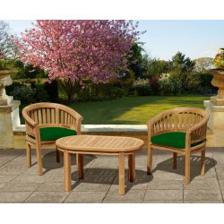 Wimbledon Coffee Table &amp; Armchairs, Teak Conversation Set
