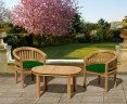 Wimbledon Coffee Table & Armchairs, Teak Conversation Set