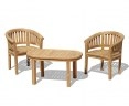 Wimbledon Coffee Table & Armchairs, Teak Conversation Set