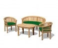 Contemporary Bench, Coffee Table & Armchairs, Banana Furniture Set