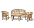 Wimbledon Teak Bench, Coffee Table & Armchairs Set