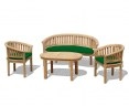 Wimbledon Teak Bench, Coffee Table & Armchairs Set