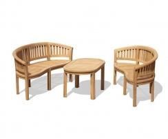 Wimbledon Teak Benches and Coffee Table Set
