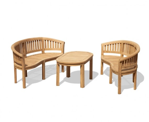 Wimbledon Teak Benches and Coffee Table Set