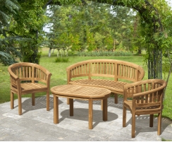 Contemporary Bench, Coffee Table & Armchairs, Banana Furniture Set