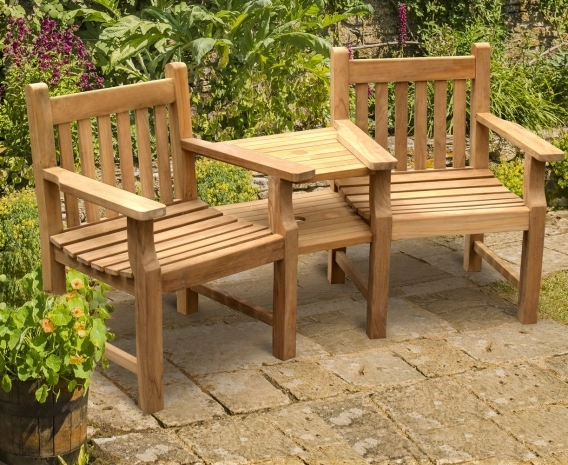 Taverners Teak Companion Seat, Tête-à-Tête Seat