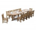 Large Teak Dining Set with Hilgrove Oval 4m Table & 12 Side Chairs