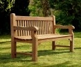 Balmoral 6ft Traditional Chunky Garden Bench, Teak Park Bench – 1.8m