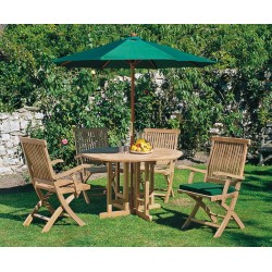 Berrington Round Gateleg 1.2m Table with 4 Brompton Armchairs