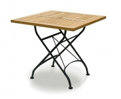 Square Folding Bistro Table, Black – 0.8m