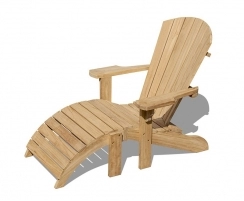 Bear Chair, Teak Adirondack Chair & Leg Rest