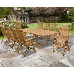 Dorchester Extending 2 - 3m Table &amp; 10 Cheltenham Recliner Chairs