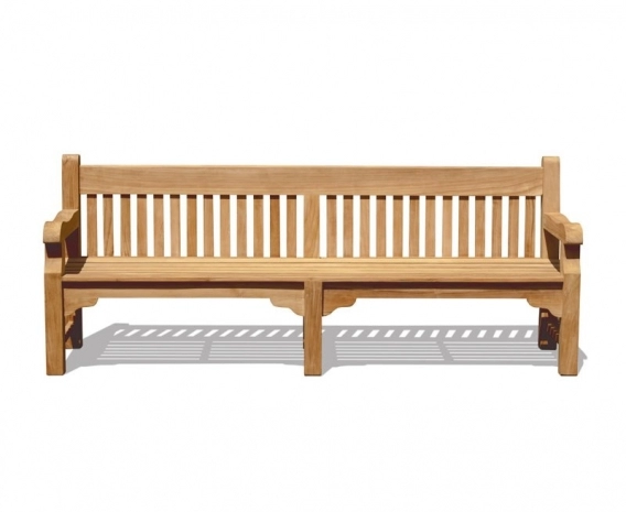 Banchory Solid Wood Teak Park Bench - 2.4m