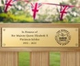 Platinum Jubilee Engraved Brass Plaque, Jubilee Emblem - 200x50mm