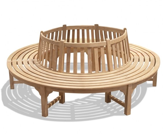 Circular Teak Outdoor Bench - 2.4m