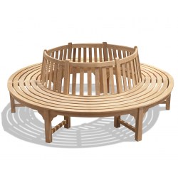 Circular Teak Tree Bench Seat - 2.4m