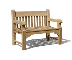 Banchory Solid Wood Teak Park Bench - 1.2m