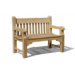 Banchory Solid Wood Teak Park Bench - 1.2m