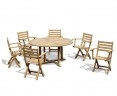 Canfield Round 1.5m Teak Dining Set With 6 Suffolk Chairs