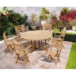 Berrington 1.5m Table with 6 Suffolk Chairs Teak Dining Set