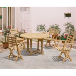 Canfield Round 1.2m Dining Set with 4 Suffolk Chairs