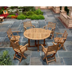 Canfield Round 1.3m Dining Set with 6 Suffolk Chairs