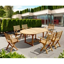 Brompton Extending 1.2m - 1.8m Table with 6 Suffolk Chairs Set