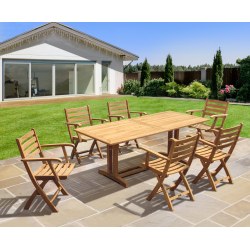 Belgrave 2m table with 6 Suffolk Armchairs Dining Set