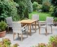 Sandringham Square Garden Table and 4 St. Tropez Stacking Chairs Set