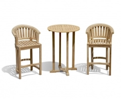 Canfield 70cm Bar Table Set with 2 Contemporary Chairs