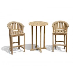 Canfield 70cm Bar Table Set with 2 Contemporary Chairs