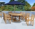 Brompton Extending 1.8 - 2.4m Table & 8 Yale Stacking Armchairs