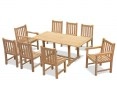 Hilgrove Rectangular 1.8m Table & 8 Windsor Chairs, Teak Dining Set