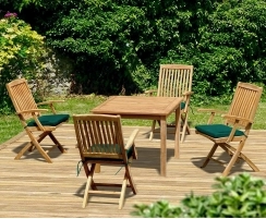 Sandringham Table with 4 Bali Armchairs