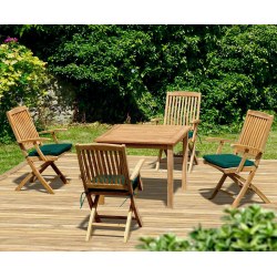 Sandringham Table with 4 Bali Armchairs