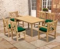Sandringham Rectangular Table 1.5m with 6 Princeton Side and Armchairs