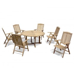 Canfield Round 1.5m Dining Set with 6 Cheltenham Chairs