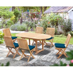 Brompton Bijou Extending Table 1.2 - 1.8m & 6 Rimini Folding Side Chairs