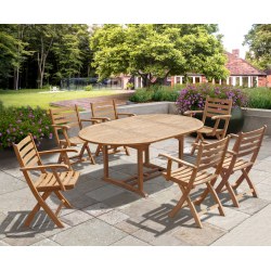 Brompton Large Extending Table with 6 Suffolk Chairs Dining Set