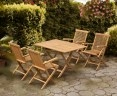 Chester Rectangular Folding Dining Set with 4 Low Back Armchairs