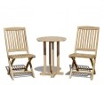 Canfield Round 60cm Table with 2 Bali Folding Chairs Set