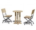 Canfield Round 60cm Table with 2 Bistro Folding Chairs